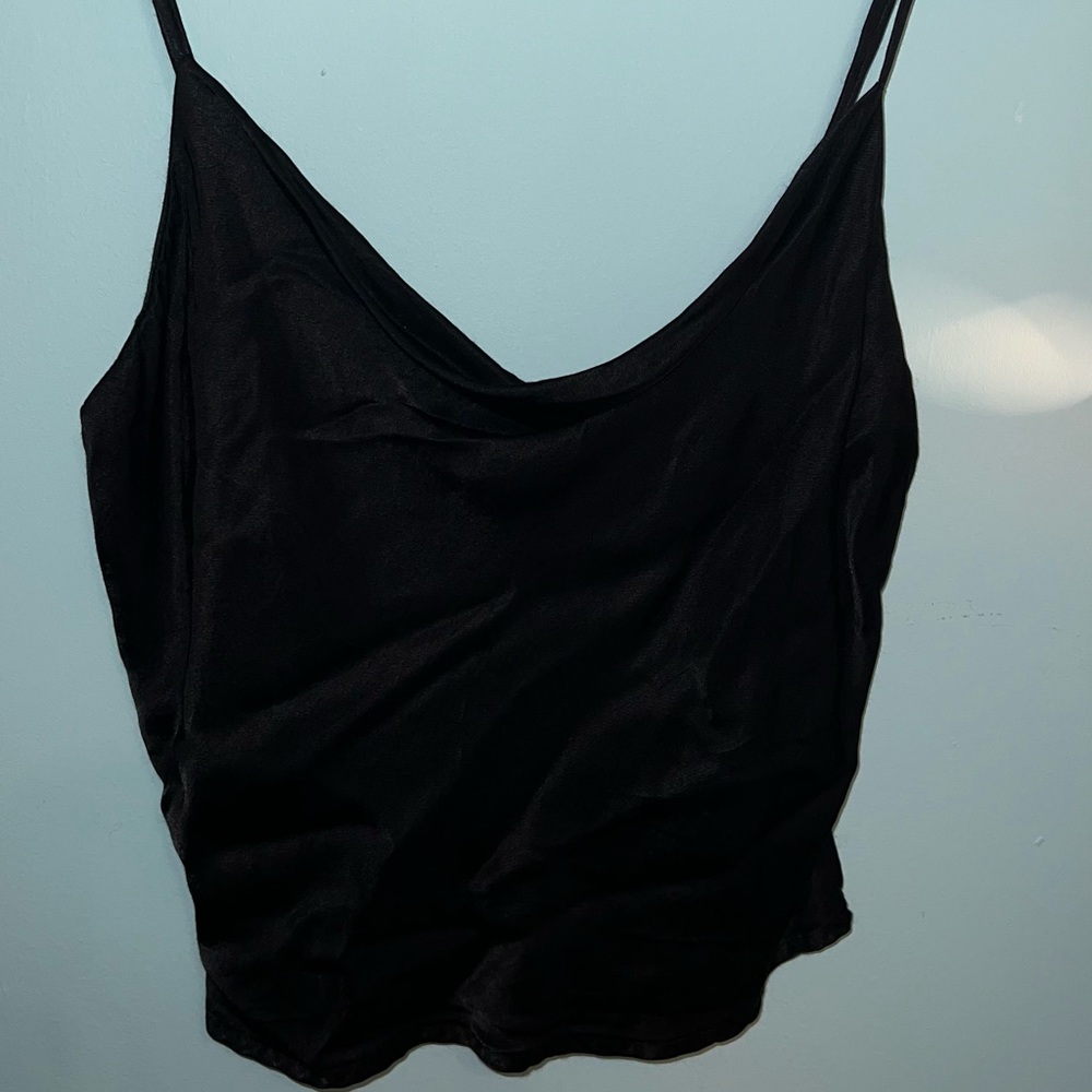 #zara #cowlneck spaghetti strap black tank